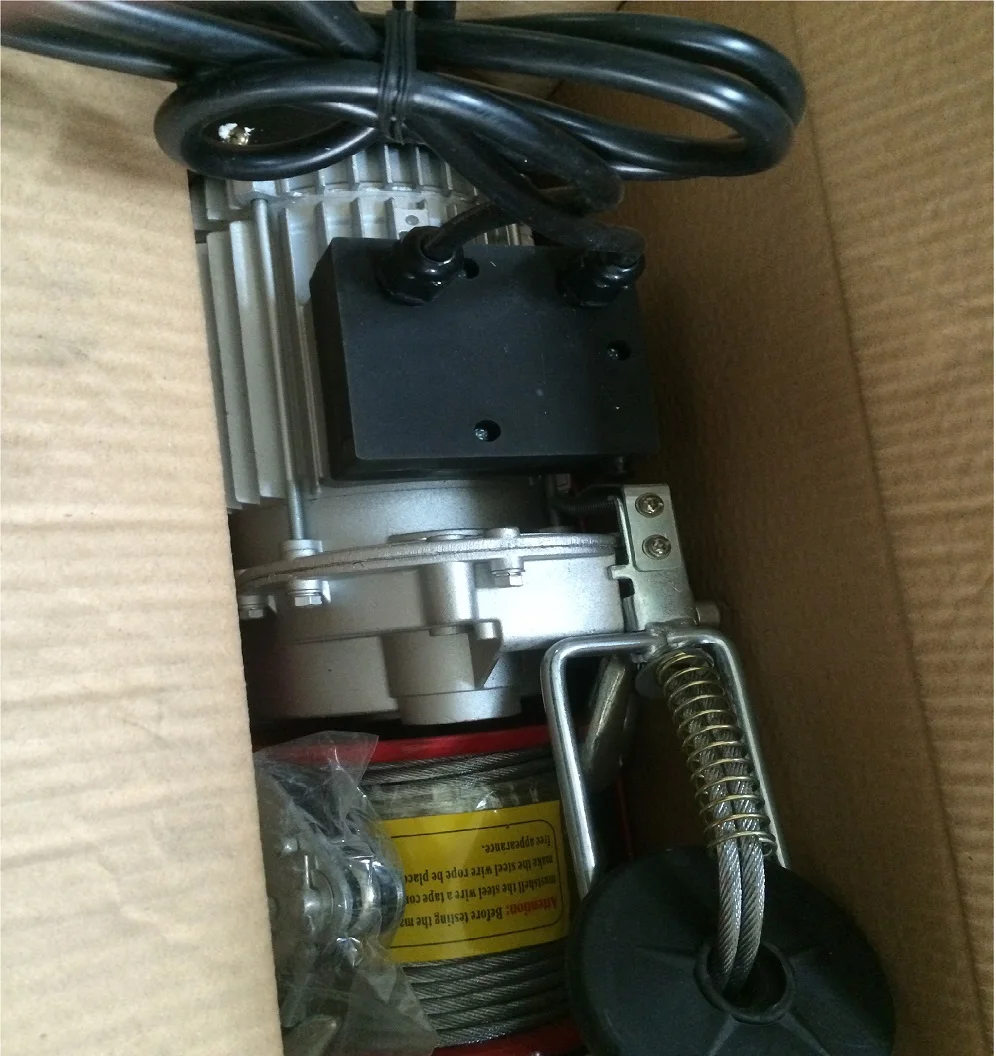 PA1000 лебедка электрическая лебедка 220 В однофазный двойной подъемный крюк Электрический кабельный подъем 2200lbs