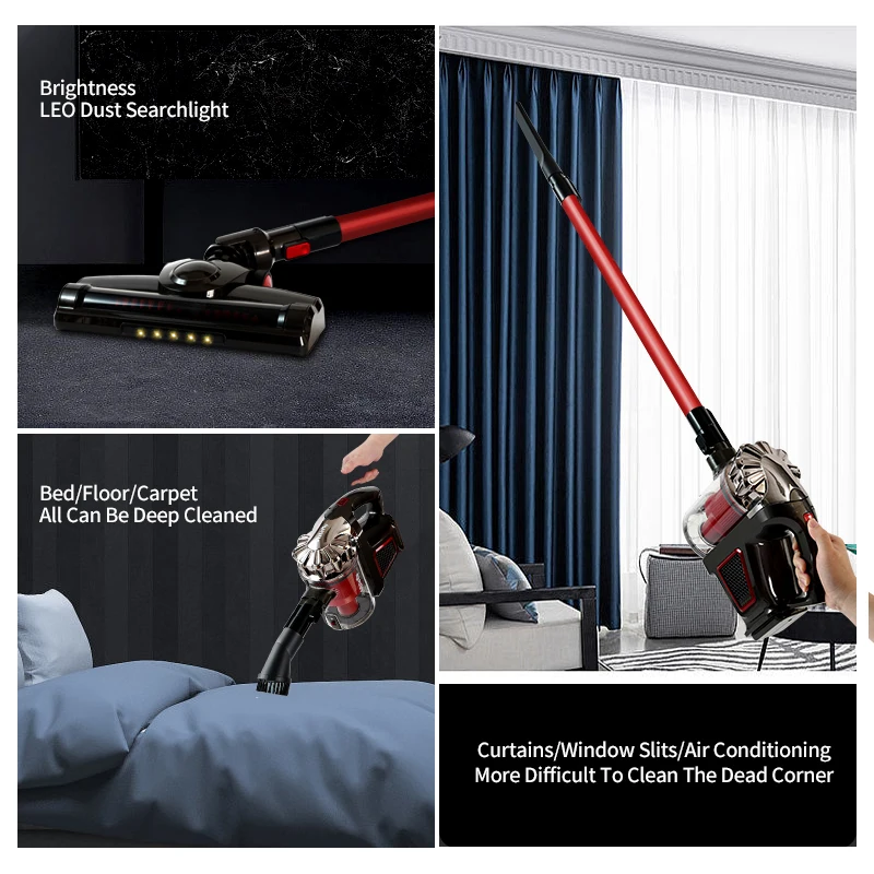 Latest Portable Cyclone Light Weight Stick Vacuum Cleaner Cordless Industrial Batteries Rechargeable Vacuum Cleaner