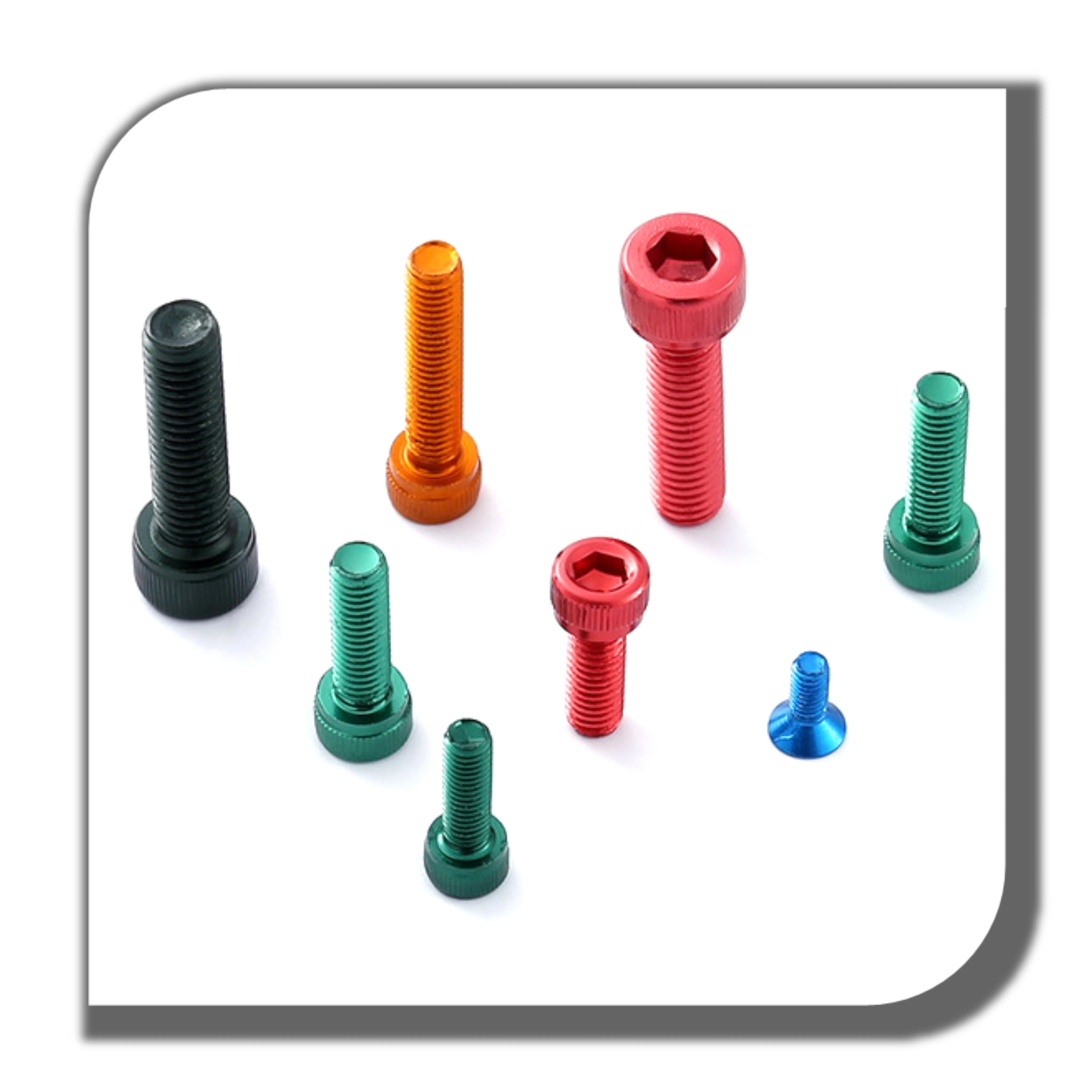 OEM цветной Анодированный Алюминиевый винт и гайка с накатанной головкой
