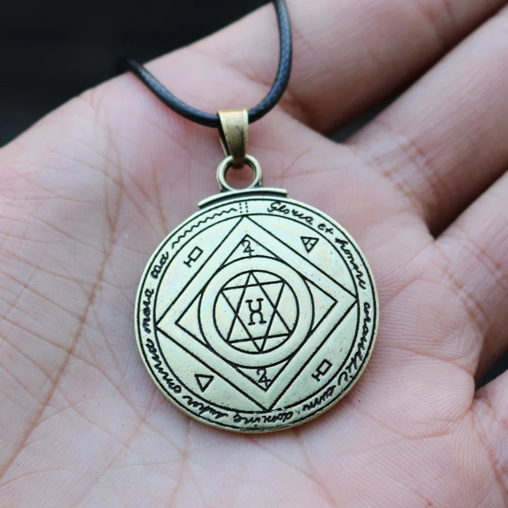 Viking amulet pendant necklace Solomon pentagram seal pendant pagan witchcraft jewelry couple necklace