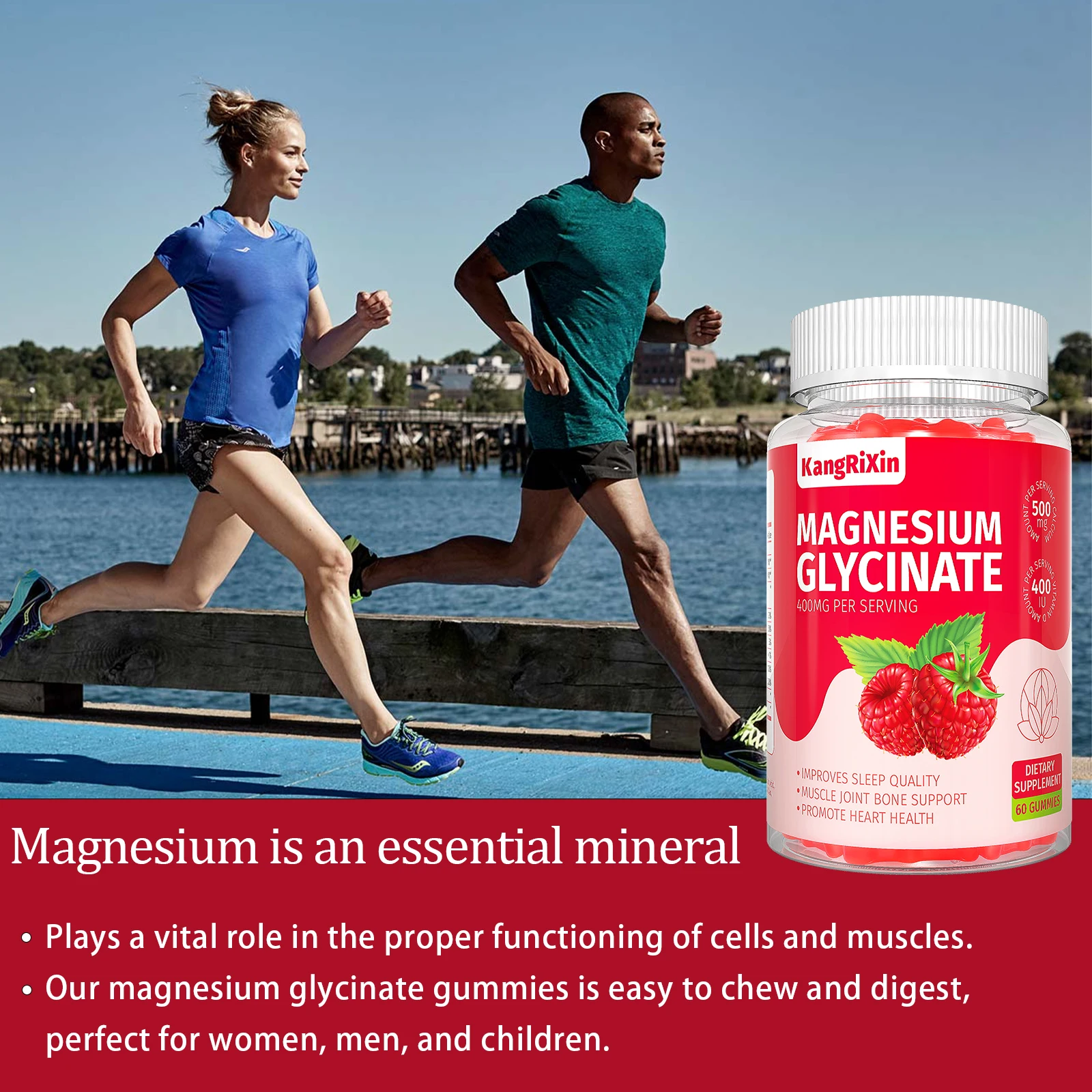 Own-brand vitamin calcium zinc dietary supplement magnesium glycinate gumdrop