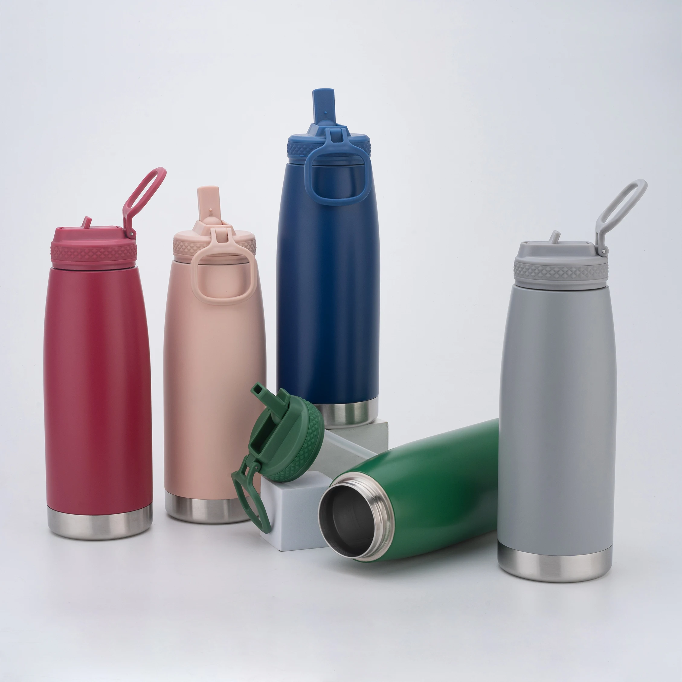 40oz large BPA free LFGB Double walled Insulated Stainless Steel Vacuum Flask Sport Water Bottle with straw easy carry