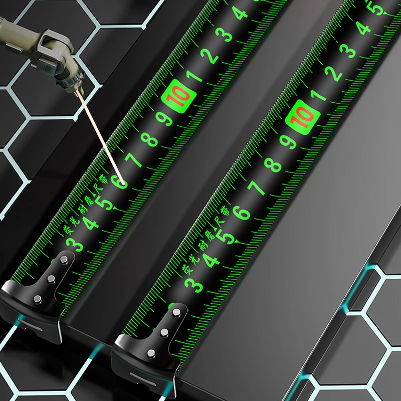 Thickened Film-coated Durable Measuring Tool Tape Single Sided Brake Fluorescent Automatic Tape Measure