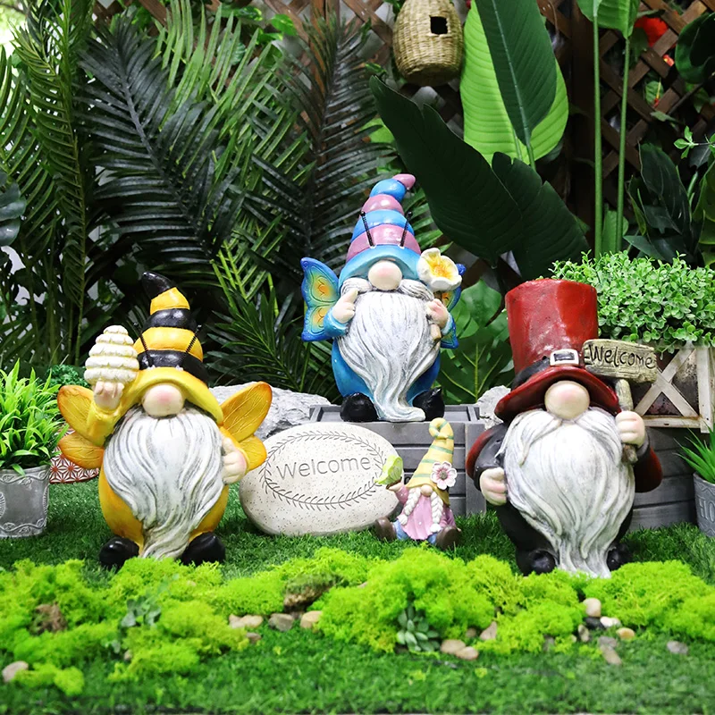Redeco Wholesale Easter Gnome Toy Resin Crafts Cute America Gnomes Magnesium Oxide Crafts For Gifts Home Garden Decor