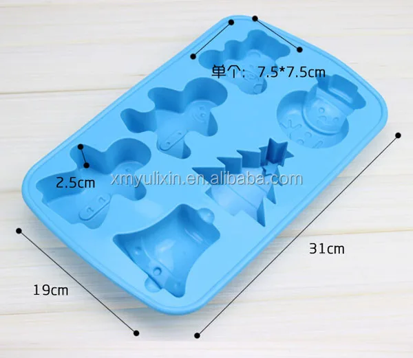 2022 Christmas tree bell bear snow man design silicone cake chocolate molds for baking