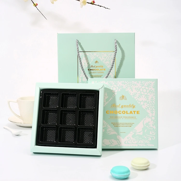 Hot sale custom logo nice lid and base style chocolate paper packaging box with tray