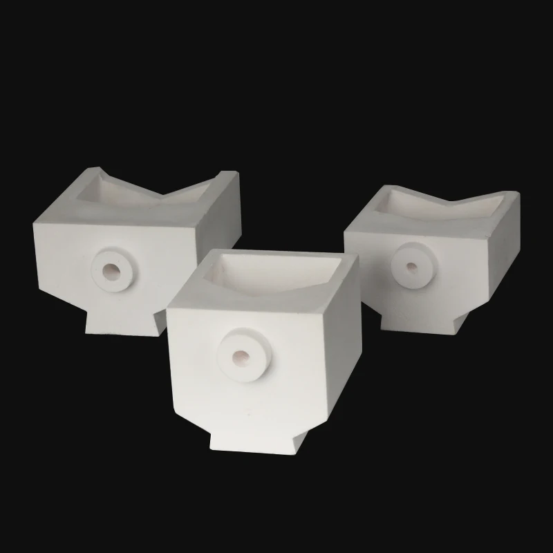 YihuiCasting high temperature ceramic melting crucible for sale ceramic  boat crucible for gold silver copper melting