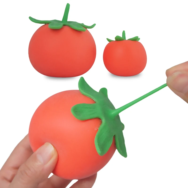 Release Stress Squeeze Toy Tomato Shape Toy Simulation Tomatoes Fruit Vegetable Squishy Toy