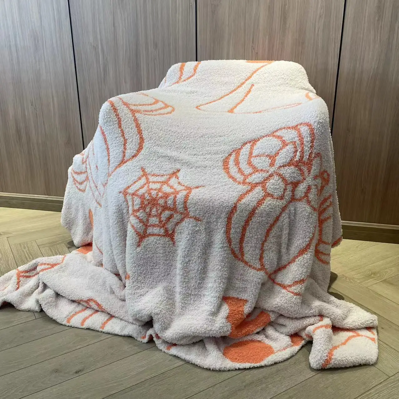 Custom High Quality Magical Spooky Pumpkin  Microfiber Cozy Throw Blanket Halloween Decor Soft Blankets