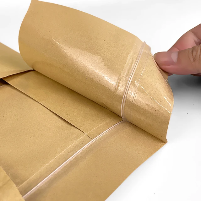 Factory Brown Kraft Paper Doypack Flat Bottom Pouch Resealable Zipper Recycled Materials Food Packaging Bag