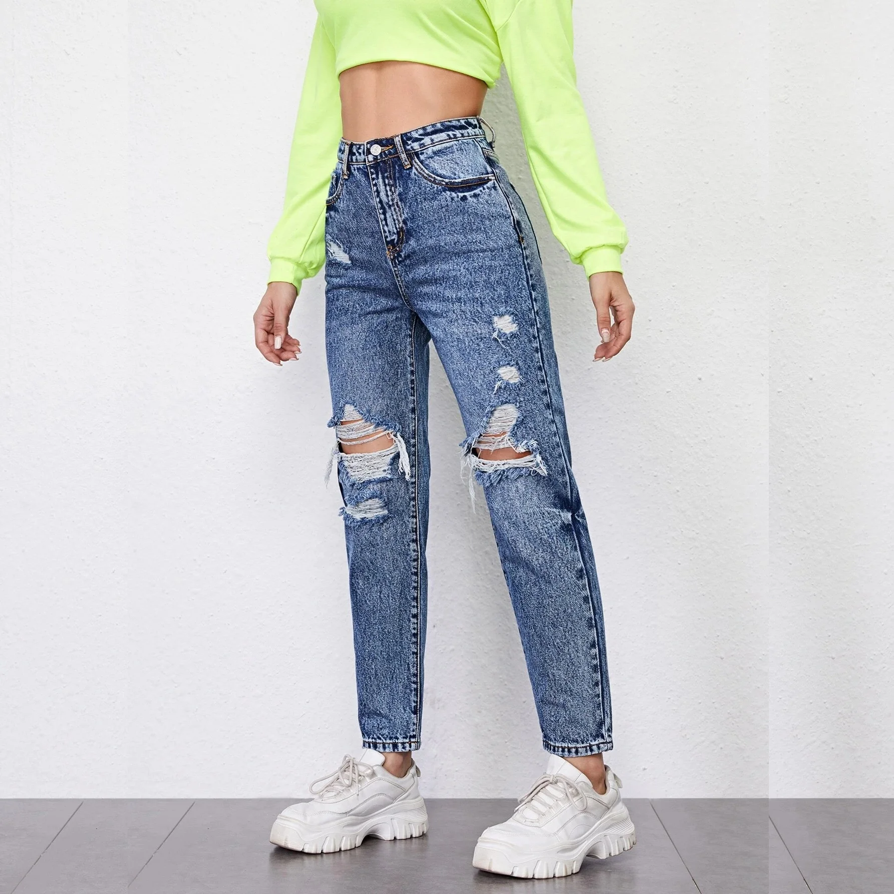 
SKYKINGDOM OEM design woman jean pant casual wear women summer jeans wide legged jeans women 