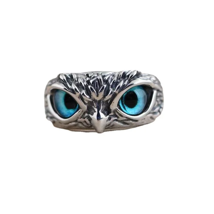Fashion Vintage Opal Owl Rings Universal Jewelry Gift Open Adjustable Ring