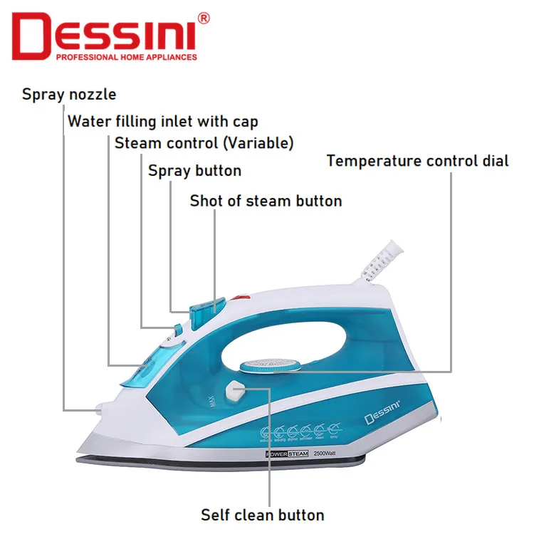 DESSINI high quality multifunctioning small appliances safety portability electric steam iron for clothings