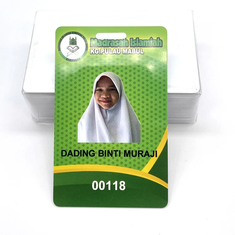 CR80 Size High Quality Customized Holographic Photo Cards Plastic PVC Employee Student ID Card