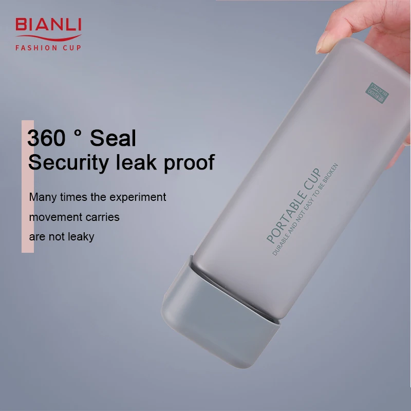 Wholesale Eco Friendly Reusable Square Water Travel Sports Plastic Bottles With Rope Customised Water Bottle