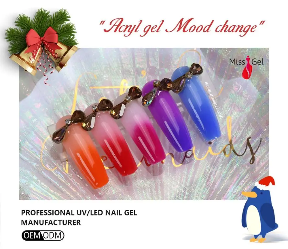 Missgel oem uv/led temperature color mood change light color acryl gel