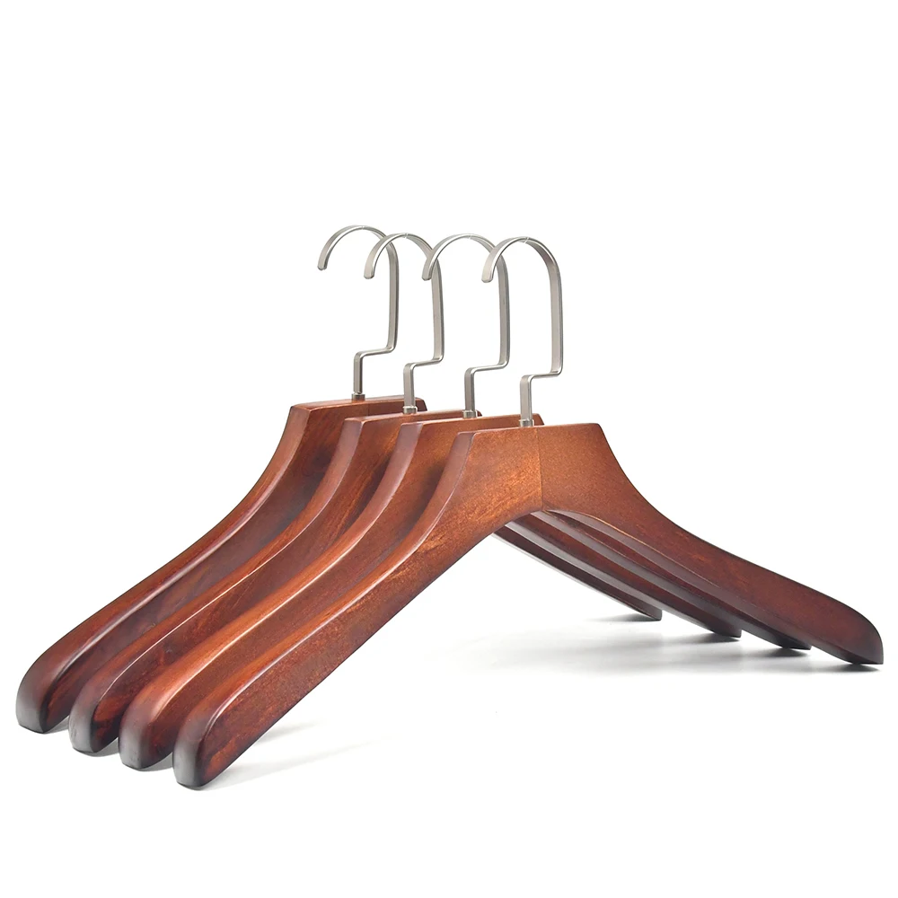 Manufacturer Wholesale Wooden Clothes Hanger Custom Suit Coat Hanger Walnut Wood Hangers for Clothes