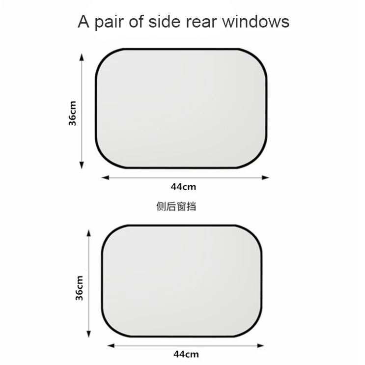 Car Sunshade Front and Rear Windshield Window Sunscreen Heat Insulation Silver 6 in 1Umbrella of Summer Car Accessories Products