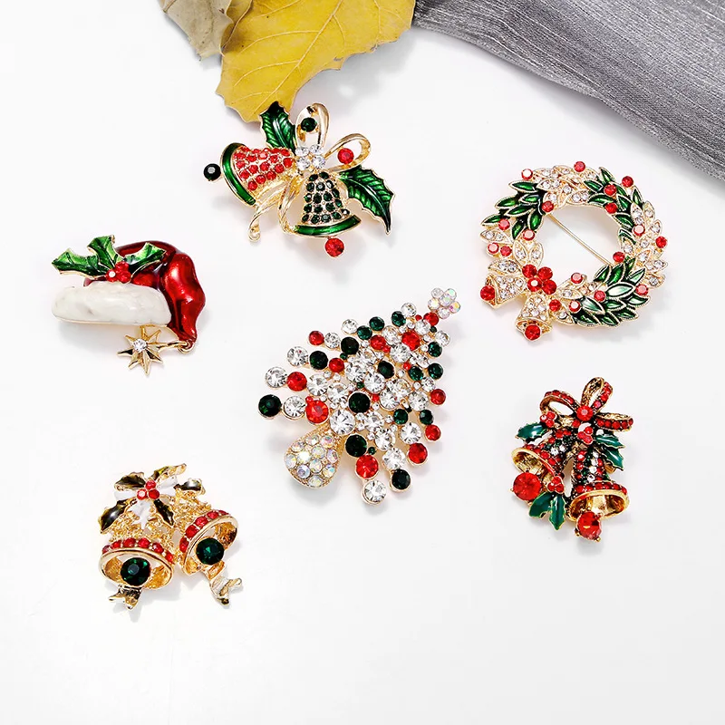 Christmas Brooch Pin Snowman Fashion Jewelry Gift Christmas Decoration Santa Brooch Pin