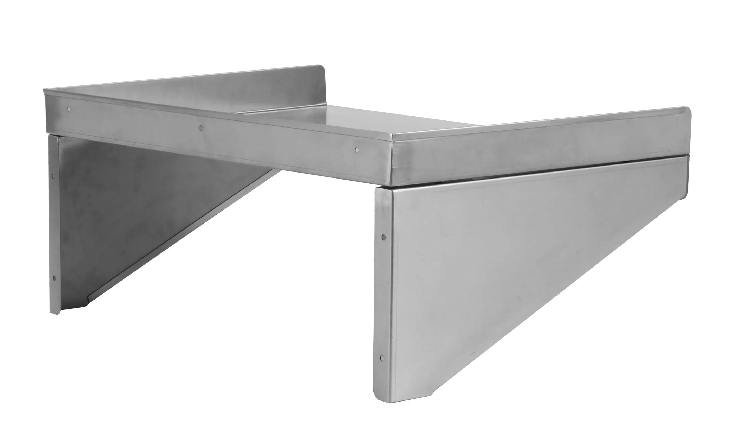 NSF Approval Stainless Steel Kitchen Shelf Wall Mounted Shelf with Backsplash