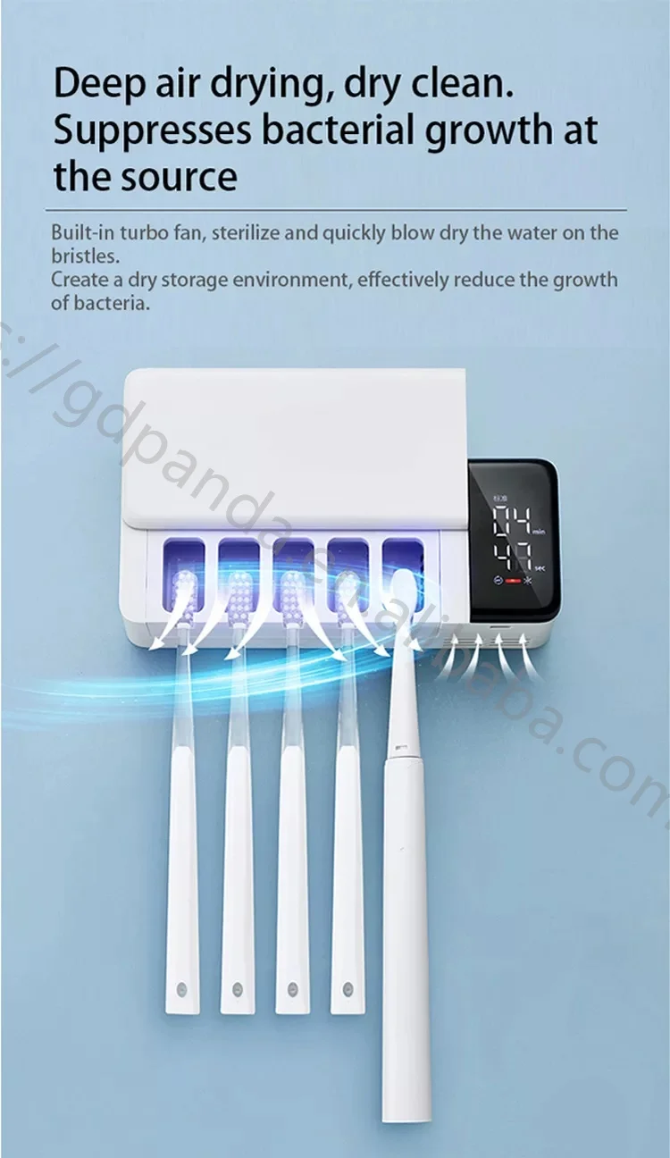 2022 New Design Portable Mini Uv Toothbrush Sterilizer And Dryer Toothbrush Sterilizer family Toothbrush Sanitizer Case With Fan