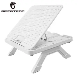 Great Roc Foldable Computer Stand Portable Ergonomic 2 Layer Laptop Riser With Dual Phone holder Laptop Stand Adjustable Height