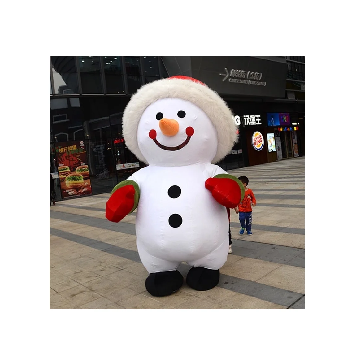 Custom Cartoon Character Inflatable Snowman Mascot Costume Halloween Parade Mascotte Plush Carnival Christmas For Adults