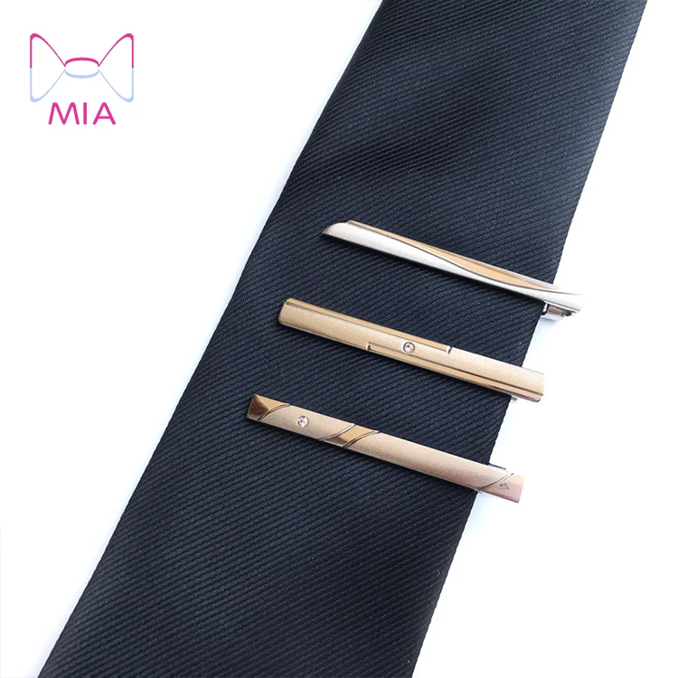 New Simple Fashion Style Tie Clip for Men Metal Silver Gold Tone Simple Bar Clasp Practical Necktie Clasp Tie Pin for Mens Gift