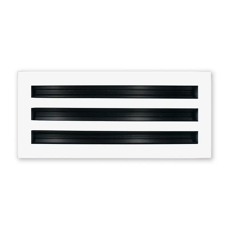 2 inches rectangular 2 slots slot diffuser for ceiling, wall - HVAC air vent - screw-in type white decorative register grille