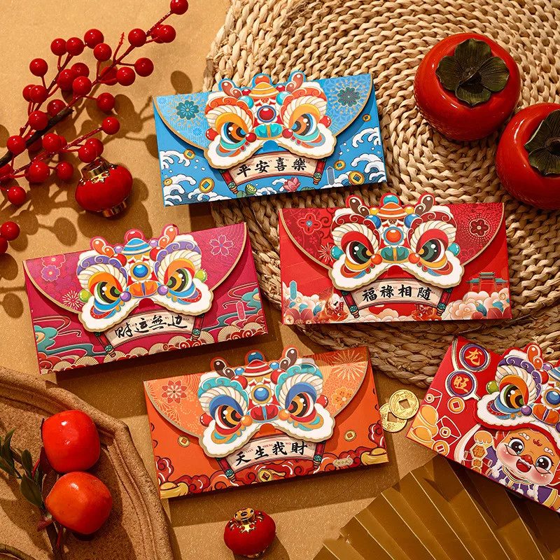 Inventory Dragon year red packets Hot Stamping Chinese New Year Hong bao Money Gift envelope