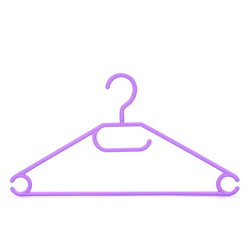 Purple Colored Heavy Duty Plastic Tubular Adult Hangers For Wet Clothes