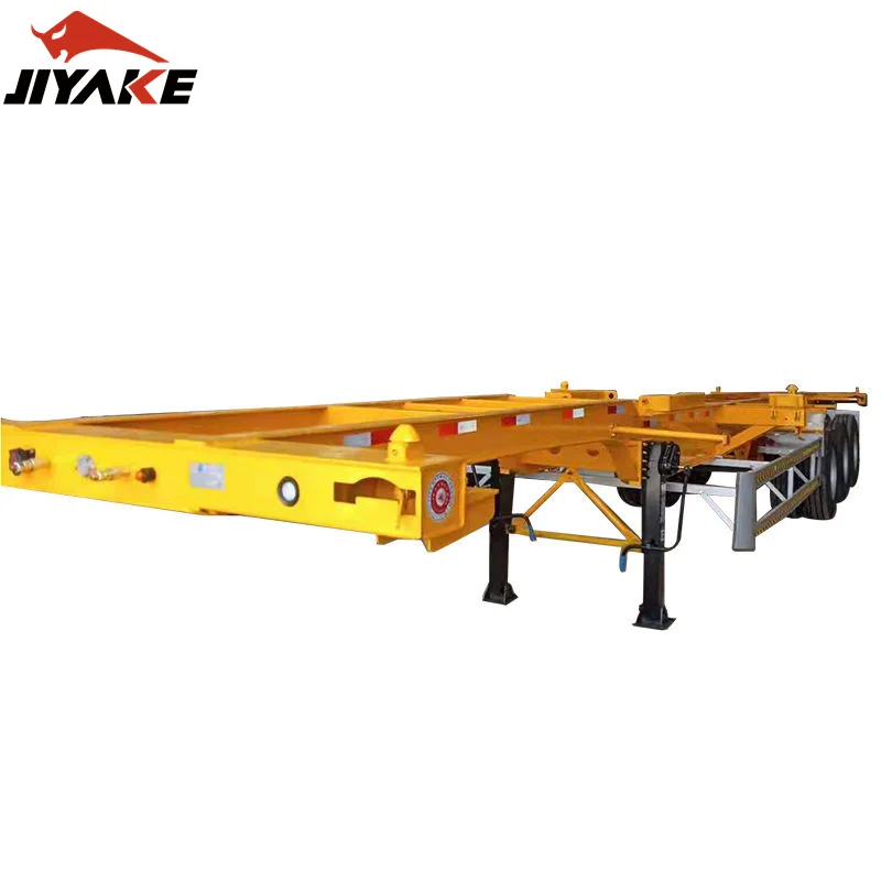 Jiyake Flatbed Semitrailer Container Trailer Container Dump Skeleton Truck Lowbed Truck Trailer for Sale