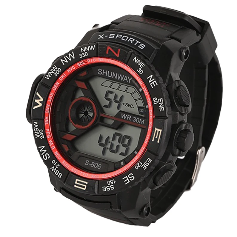 SHUNWAY S806 Innovation design fashion sports digital wrist watches for men luxury digital watches