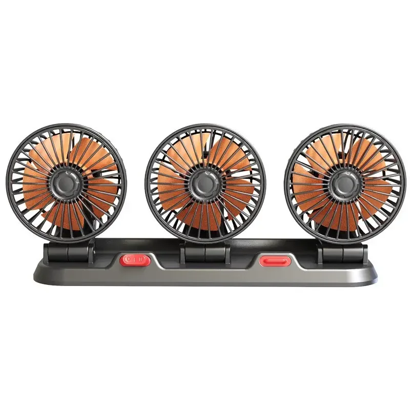 Car Three heads  fan 12/24V usb automotive ventilation fan blower Adjust the direction 360 degrees Silent turbofan Strong wind