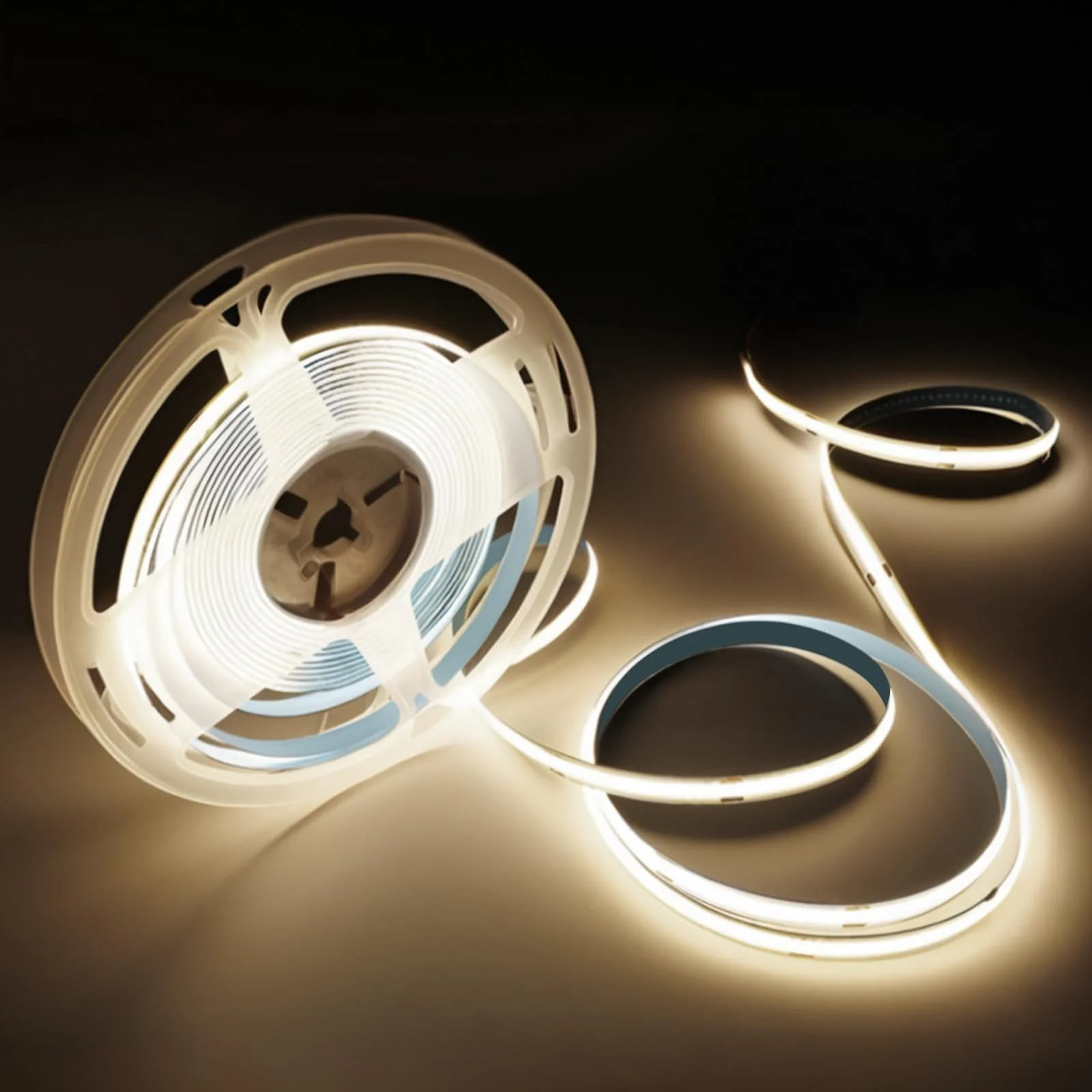 16.4FT DC24V COB 6000K Cool White 320D Flexible High Density Uniform Bright  CRI 80 for DIY Kitchen Bedroom Home LED Strip Light