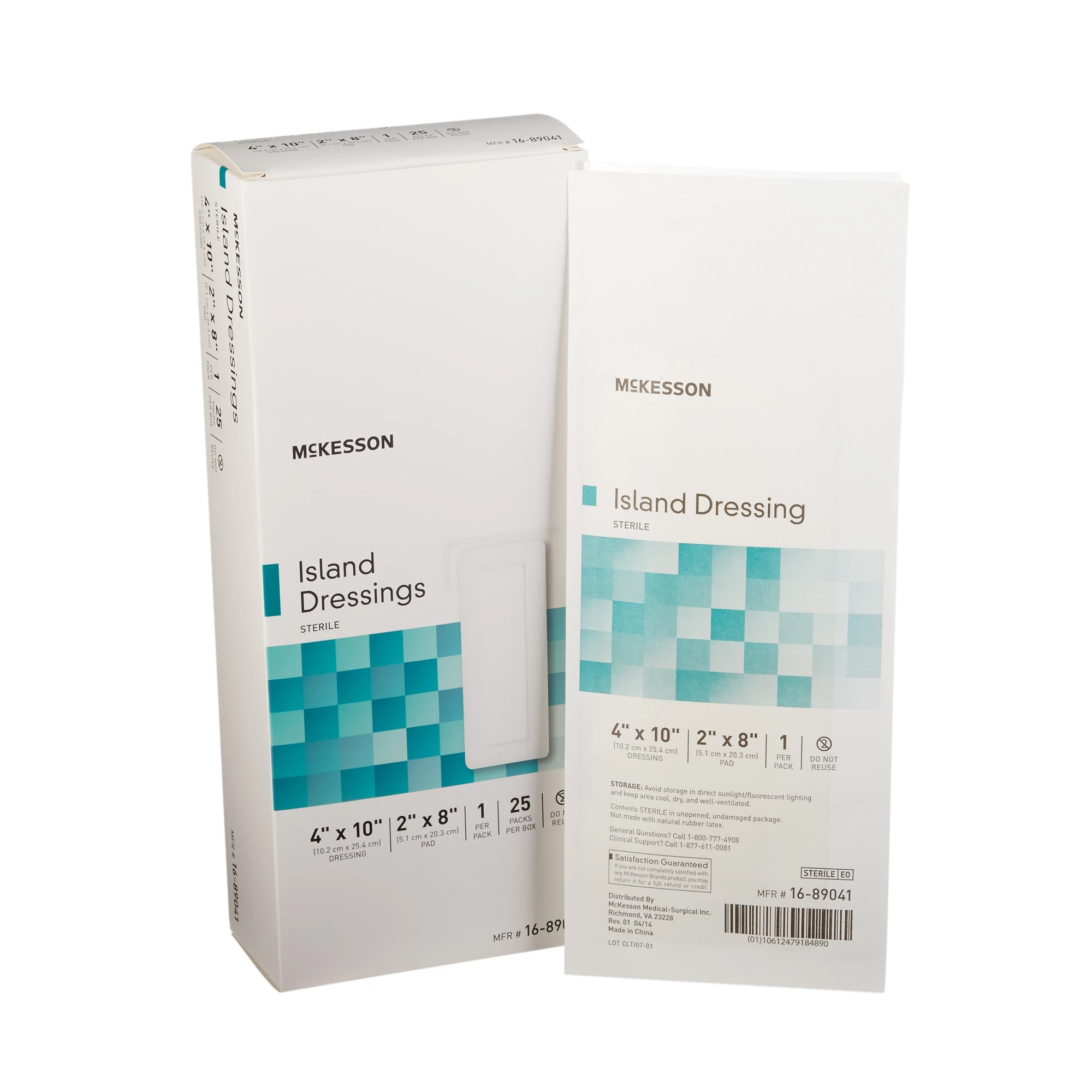 Стерильная клейкая повязка McKesson, Прямоугольная подушка 2X8 дюймов, 16-89041, 100 в коробке