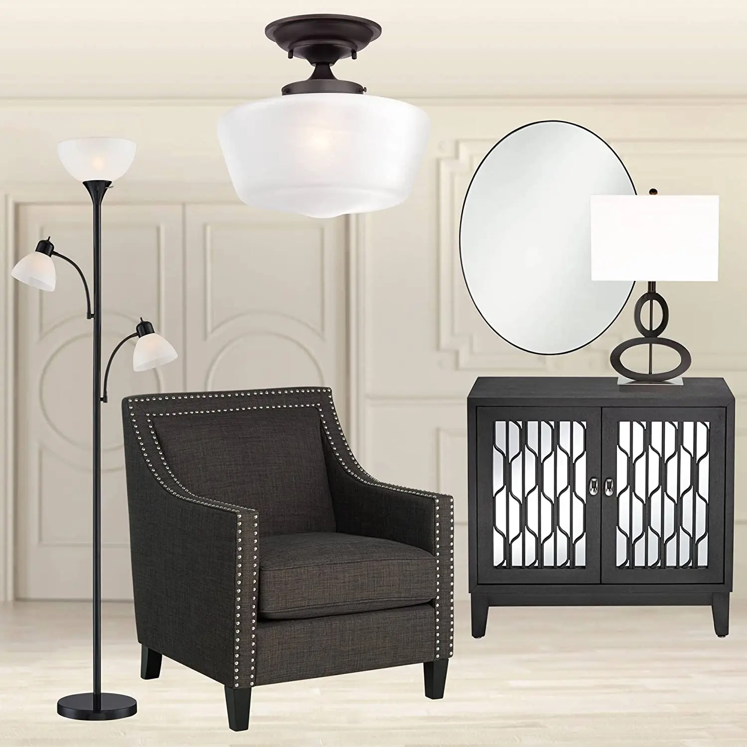 Modern Farmhouse Floating Ceiling Lamp Shade Opal White Glass Lampshade for House Bedroom