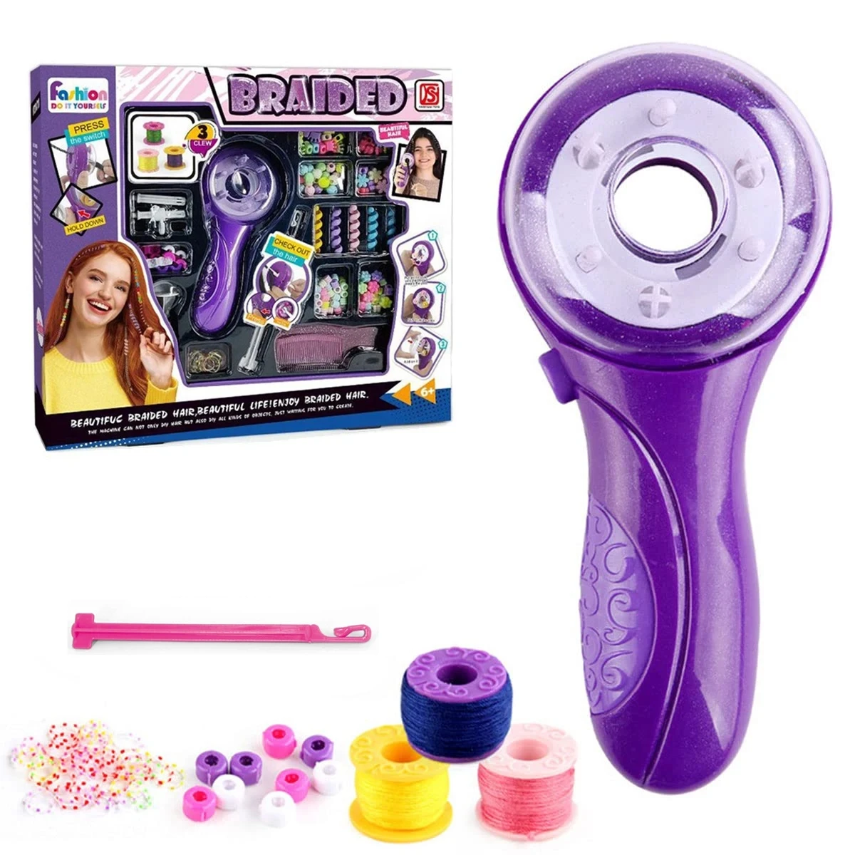 Electric Hair Braider Kit DIY Automatic Hair Decoration Braiding Tool Fashion Salon Hair Pretend Play Toy For Girls