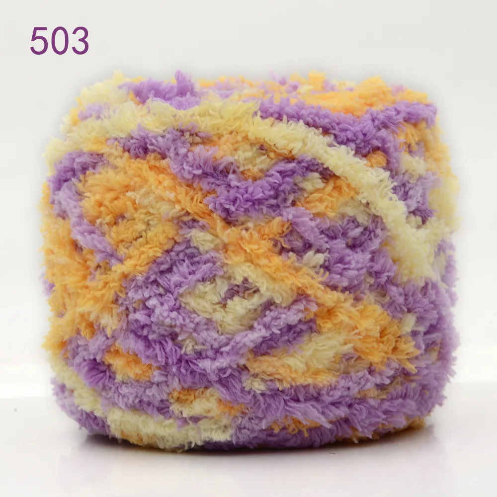 3ply multi color 100g polyester thick bulk undyed soft fat chunky towel chenille coral yarn for