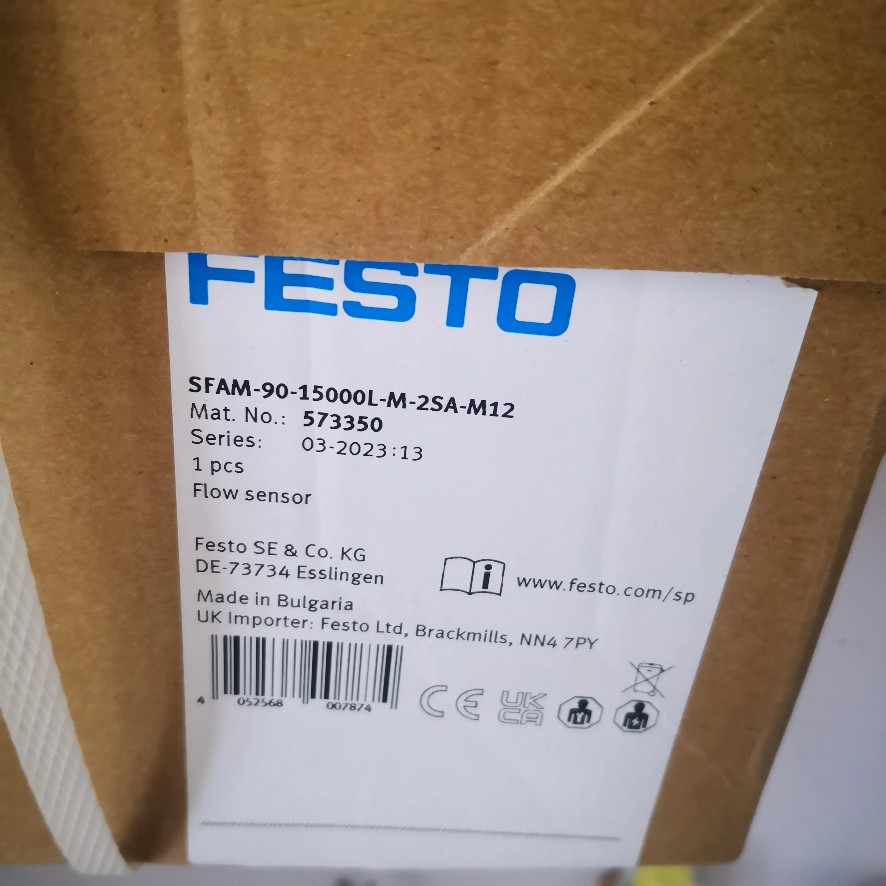 ORIGINAL AND NEW 573350 SFAM-90-15000L-M-2SA-M12 FESTOS ON STOCK Flow sensor