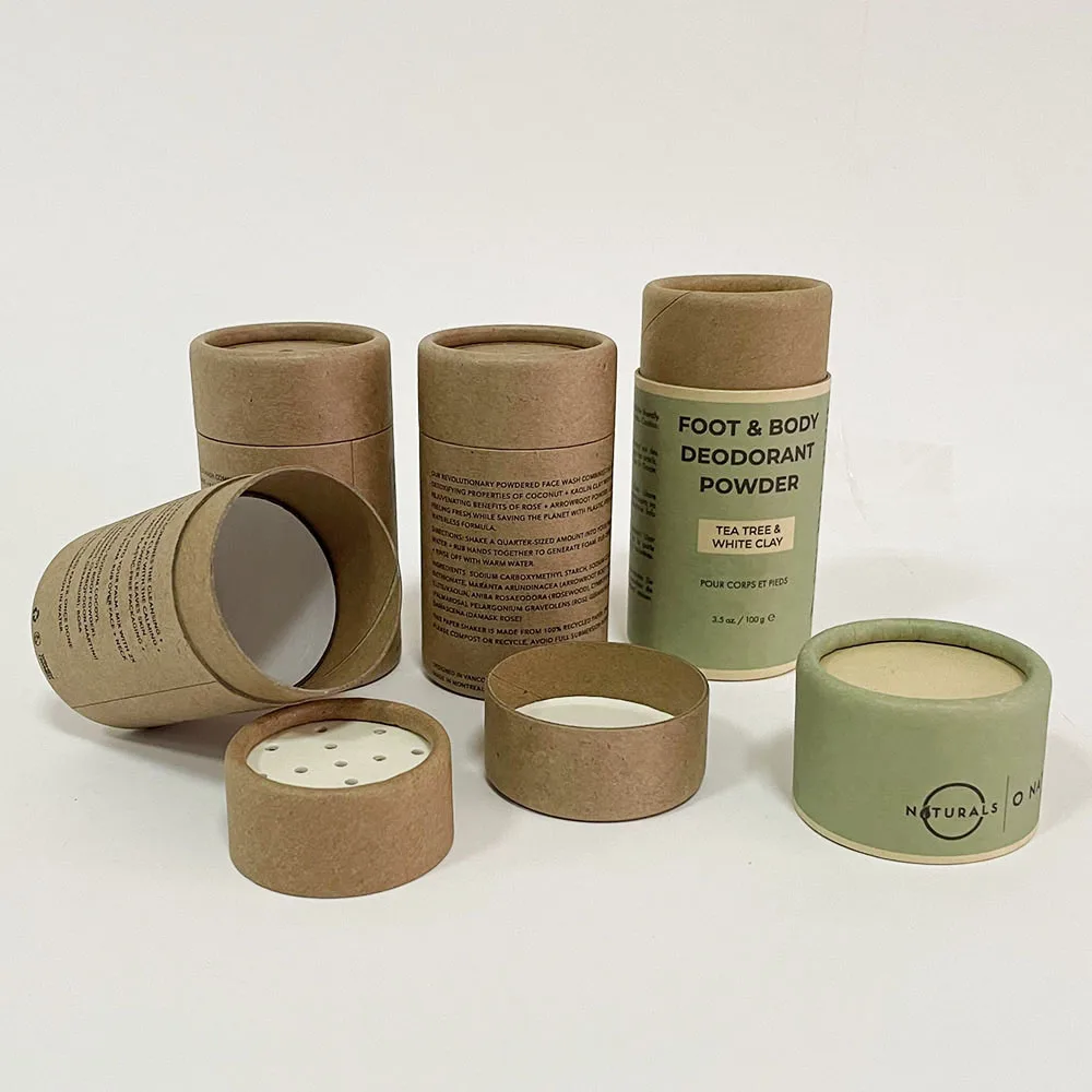 Luxury high quality  kraft paper tube container with shaker cosmetic