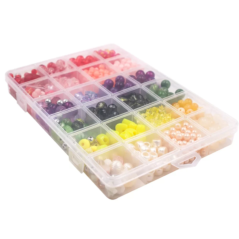 Wholesale 24 Colors Mixed Shapes Beads Kit Crystal Beads Set For Jewelry Making DIY