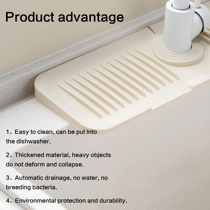 Kitchen Accessories Faucet Water Catcher Absorbent Mat Drain Pad Silicone Faucet Mat Soap Sponge Holder Silicone Sink Spla