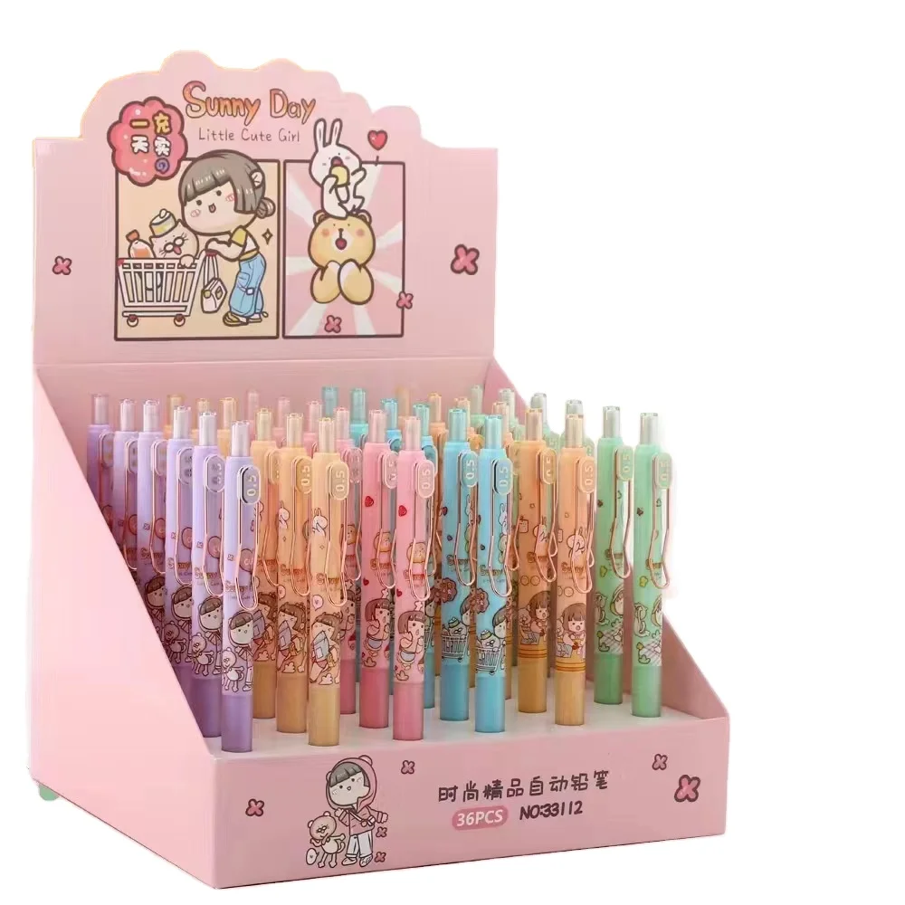 33112 small mochi automatic pencil cute girl heart 0.5 activity pencil insert pen writing pencil