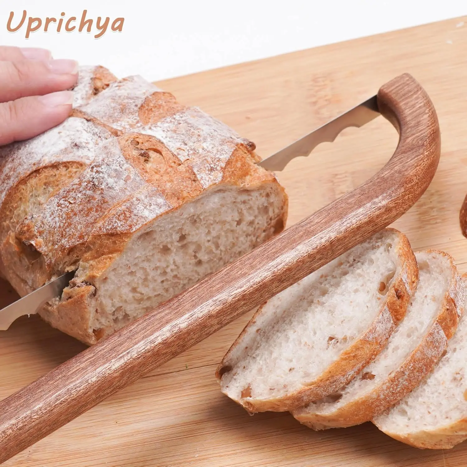 Wooden Bread Bow Knife, Sourdough Bread knife Cutter for Homemade Bread Baguettes Sandwich