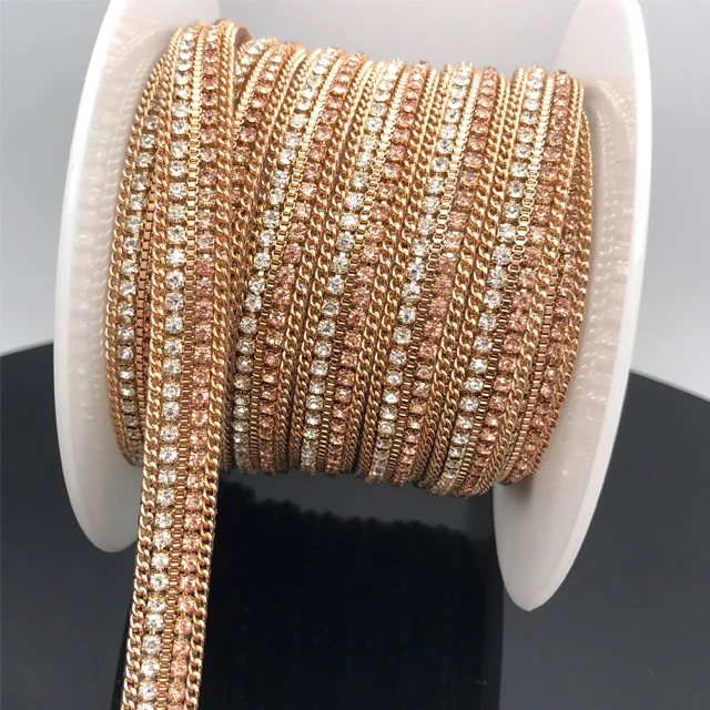 tr052 factory garment accessories rhinestone banding hot fix rhinestone chain trimming