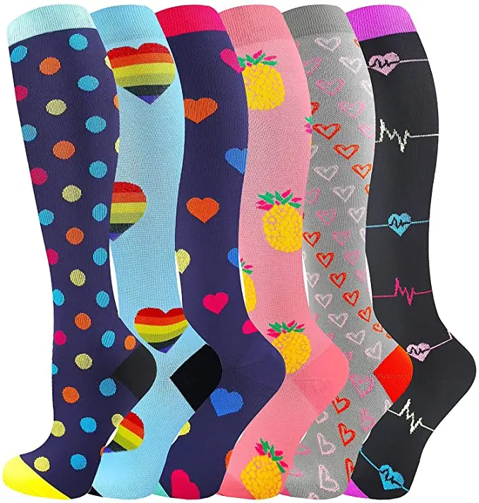 Custom compression knee high socks medical nurse sports compression equestrian socks