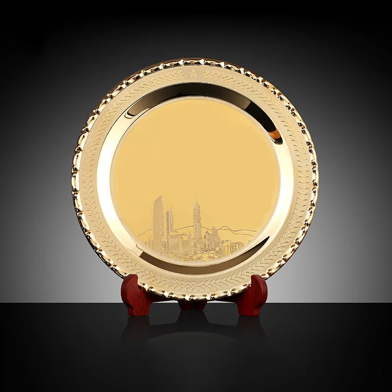 Factory custom LOGO gold and silver Commemorative plates printed blank medal plates for trophies