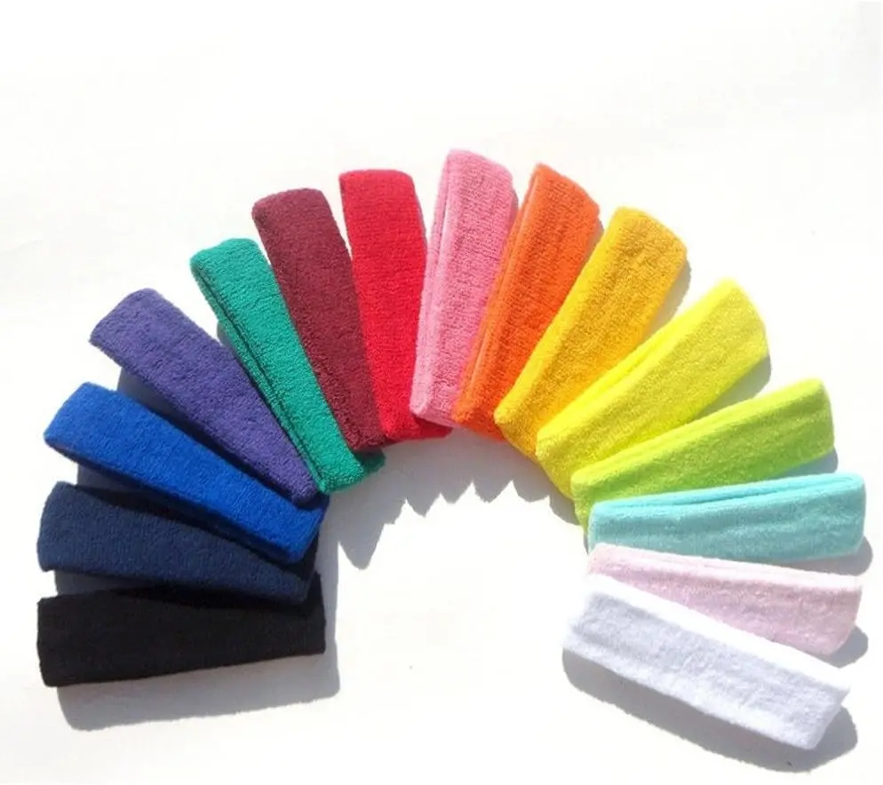 Custom Embroidery Tennis Wrist Bands Breathable Sports Sweatband Towel Wristband Sports Wrist Sweat Bands Cotton Sweatband