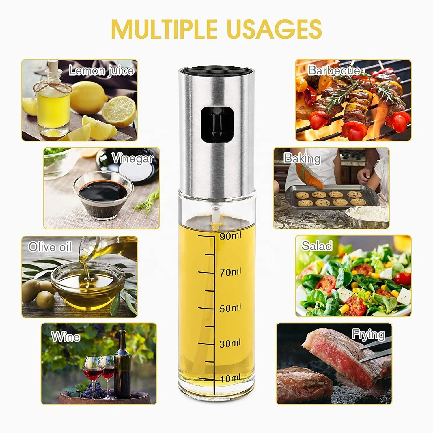 Распродажа стеклянная бутылка-распылитель 100 мл с дозатором для приготовления пищи на кухне и кемпинга оливкового масла продуктов питания